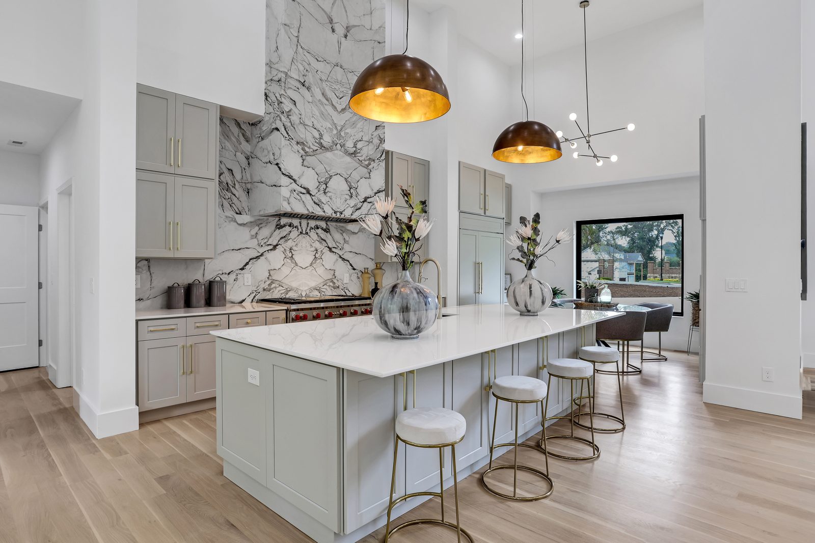 Woodland Brook — Kitchen & book-matched marble